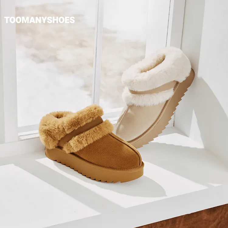 【25款】Toomanyshoes雪地靴2025冬新款菠萝包毛毛鞋真皮保暖