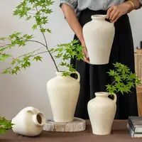 【七呀】现代简约陶瓷花瓶摆件客厅插花器轻奢高级感奶油风家居装饰