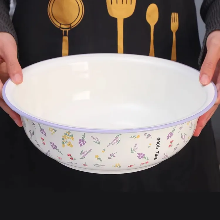 欧丽家搪瓷新生婴儿洗脸盆家用加厚宝宝专用洗脸盆婴儿盆子可明火