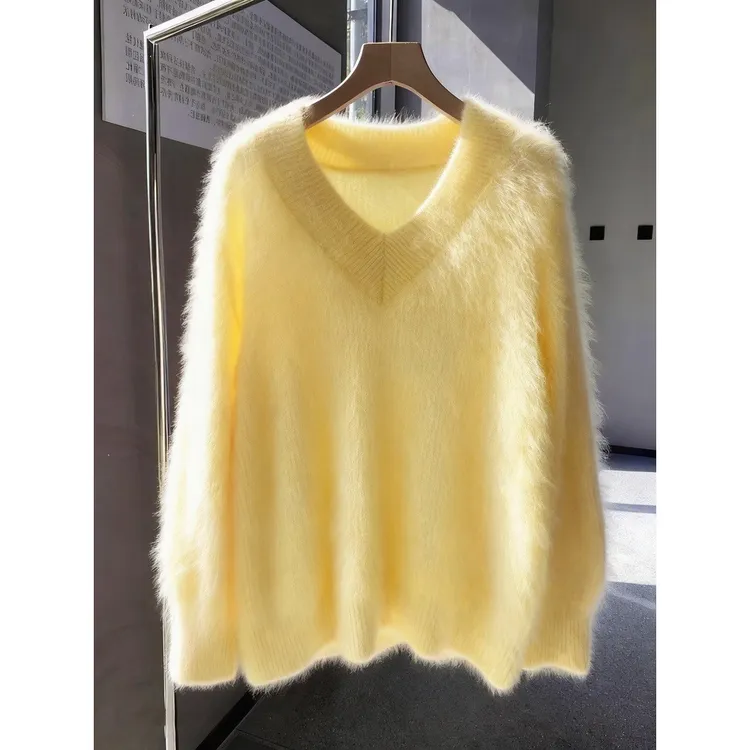 今年流行！法式V领毛衣女慵懒风秋冬好看显瘦高级感内搭针织衫上衣