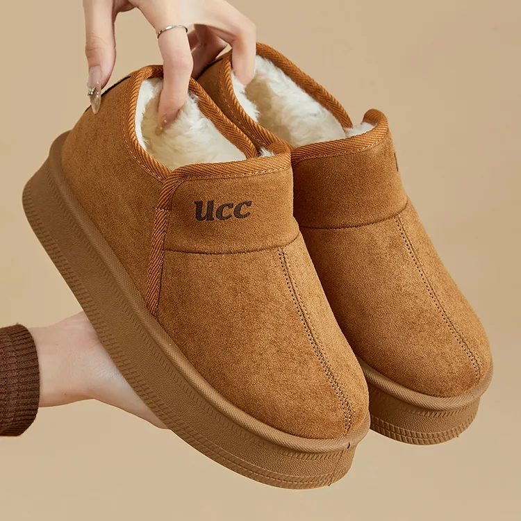 冬季爆款UCC雪地靴一脚蹬舒适百搭软底软面短靴时尚保暖防寒棉靴