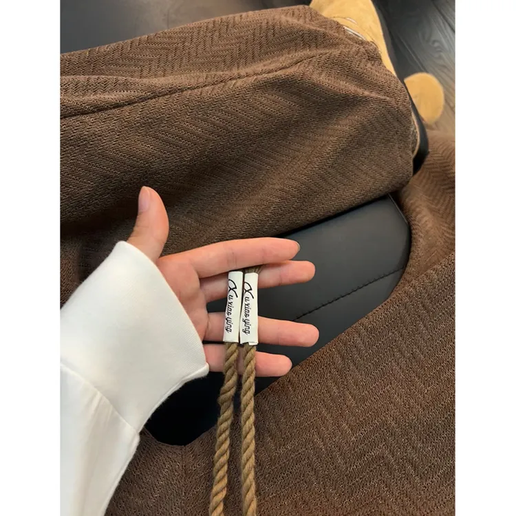 美式人字纹褶皱裤子男秋冬潮牌垂感工装伞兵裤美拉德直筒休闲长裤