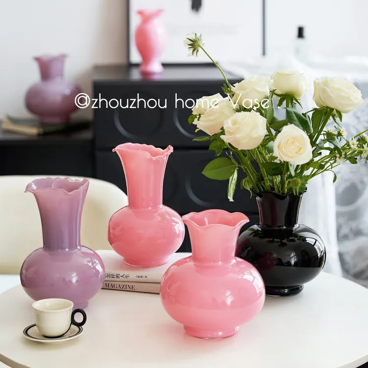 法式现代轻奢玻璃花瓶水培鲜花客厅装饰插花花器摆件家居装饰品