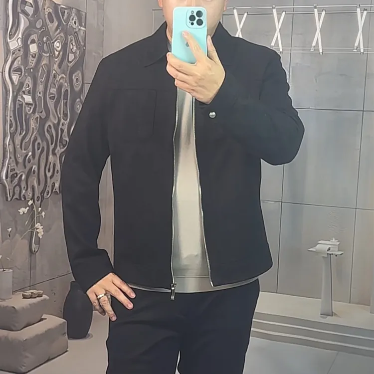 【鑫汇名品】欧美风男士翻领秋季夹克外套简约修身时尚百搭潮流夹克