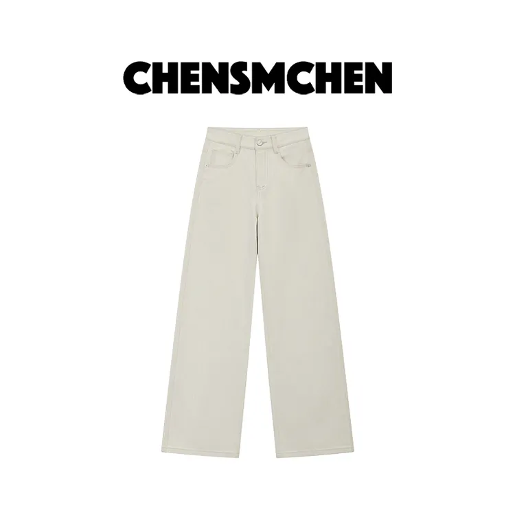 CHENSMCHEN 纯色简约直筒牛仔裤女休闲百搭显瘦裤子CSN7189QQ