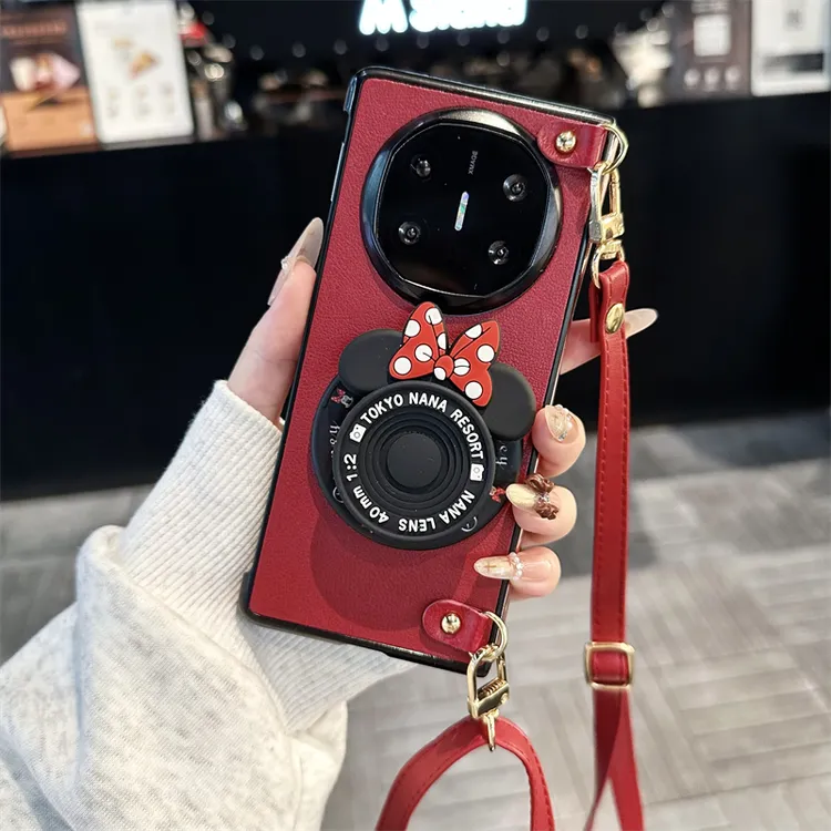 guyo红色适用华为matex7折叠屏手机壳matex6磁吸斜挎绳x5支架手提