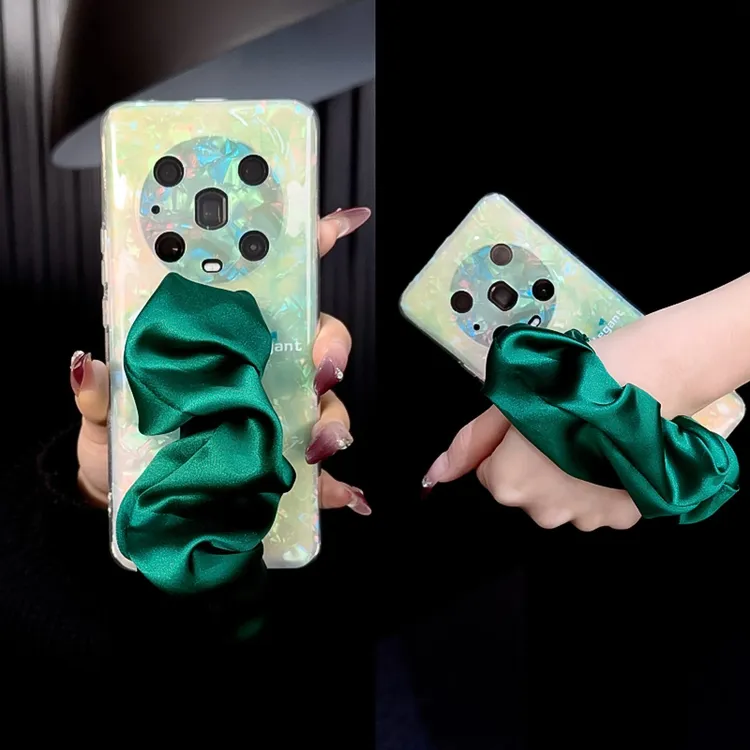 适用荣耀magic4pro手机壳新款magic4套honor贝壳纹晕染丝巾腕带女