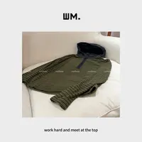 CMZW*橄榄树*双面绒感拼接棉帽正肩帽衫JS-V-25120502