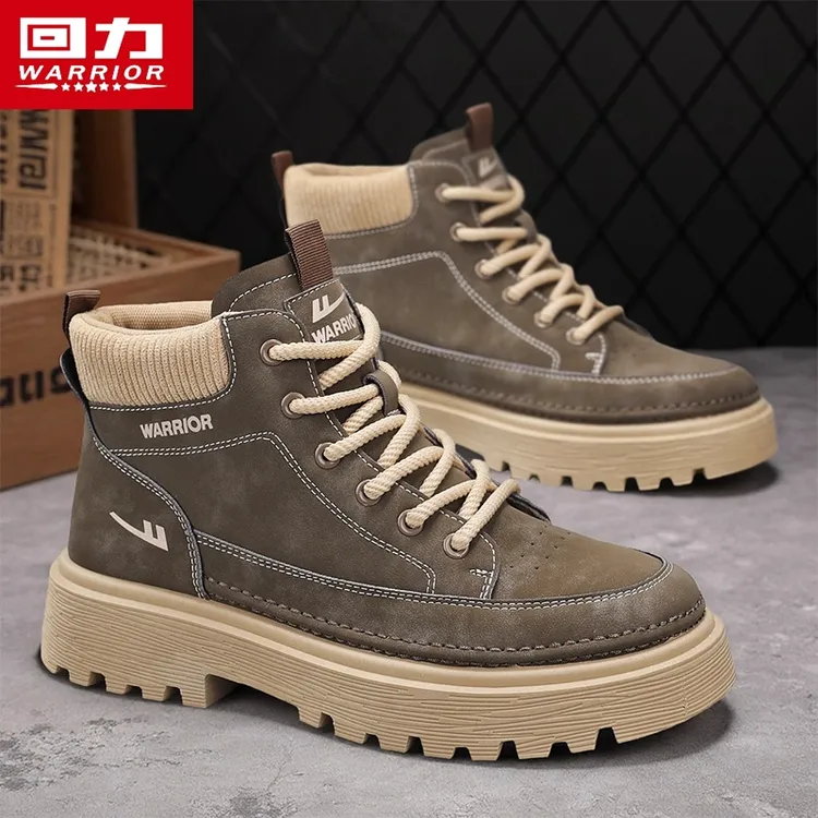 回力马丁靴男款2026冬季新款复古英伦风高帮靴子潮流百搭工装短靴