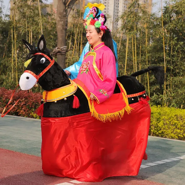 毛驴道具社火演出用品跑驴赶毛驴秧歌舞龙舞狮表演