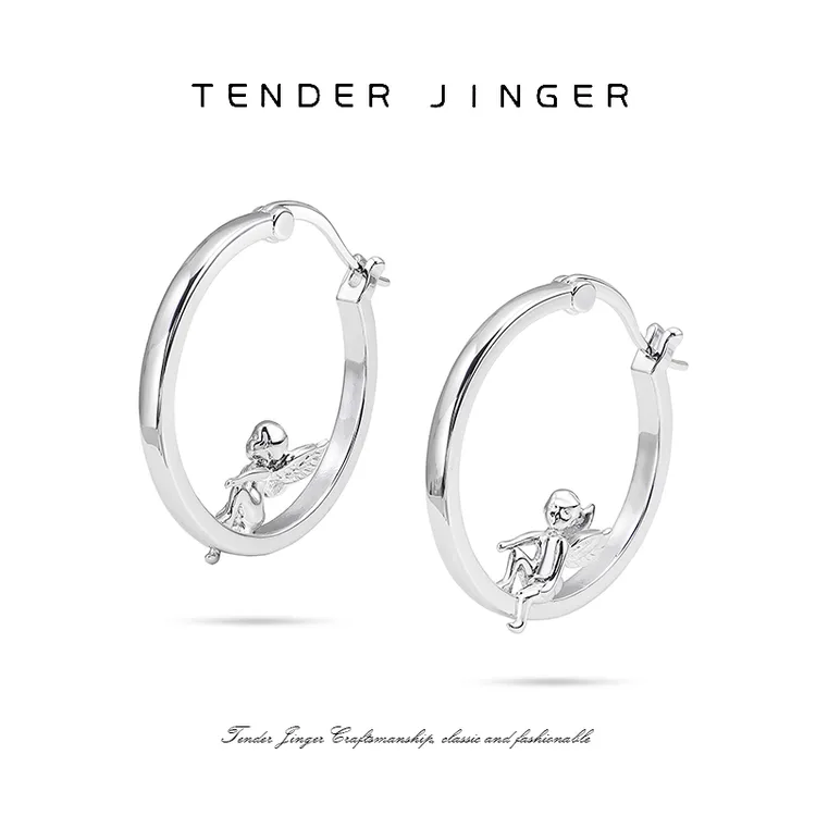 Tender Jinger 铜合金耳饰 『外*美国』 新款天使耳扣耳饰轻奢高级