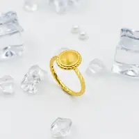 【国潮】足金999 复古拉丝鸽子蛋戒指1.4 13圈口