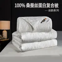 正宗桐乡蚕丝被100%桑蚕丝子母被二合一加厚冬被子夏凉被春秋被芯