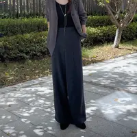 岑岑-【直筒松紧腰阔腿裤】冬季百搭舒适显瘦休闲垂感长裤