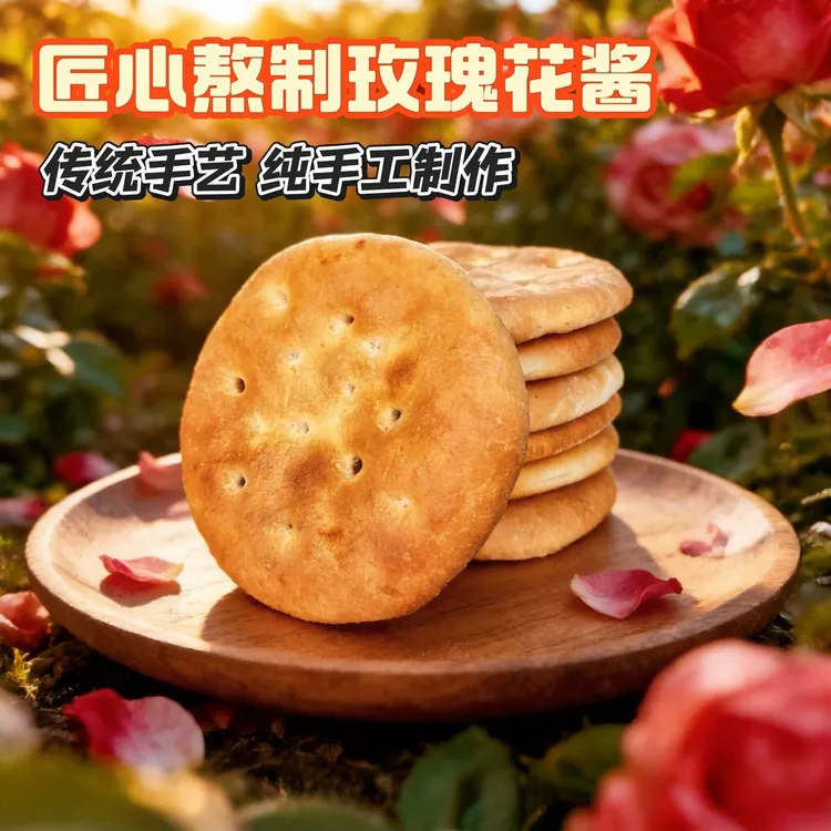 【到手10个】玫瑰花酱馕核桃仁馕纯手工开胃解馋休闲零食上班必备馕