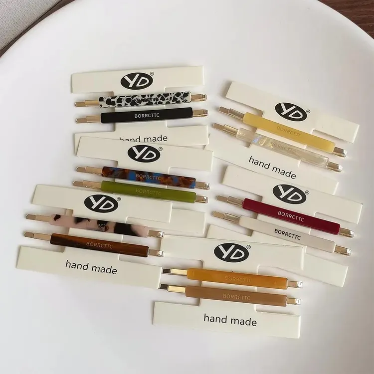 气质简约醋酸一字发夹女浏海侧边夹子长条发夹2025新款高级感发饰