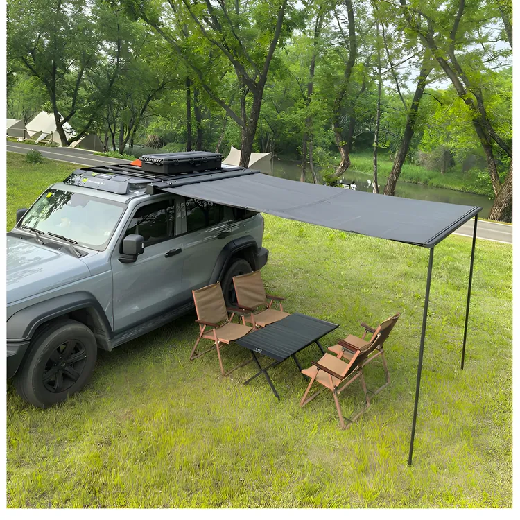 手动款车边天幕帐篷车旁遮阳棚防晒帘车载户外露营遮雨棚侧边帐