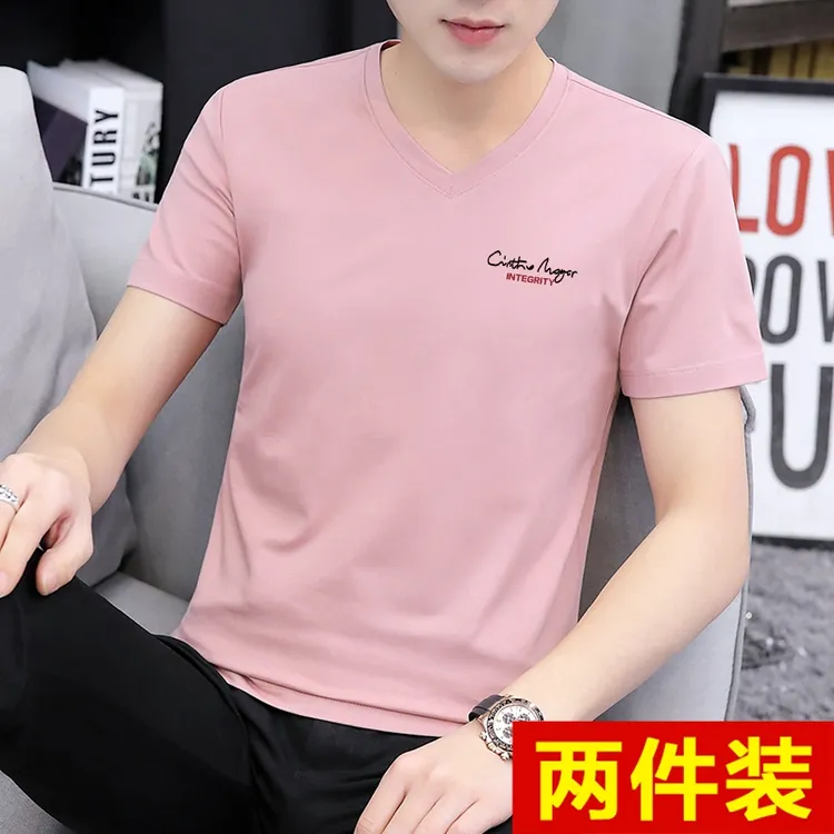 高档莫代尔冰丝男士短袖t恤2025新款男装夏季上衣服夏装体恤薄款T