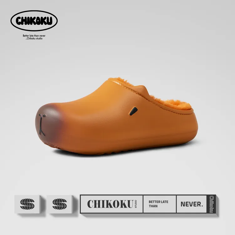 chikoku卡皮巴拉勃肯鞋加绒女冬季厚底情侣毛绒保暖防水棉鞋男
