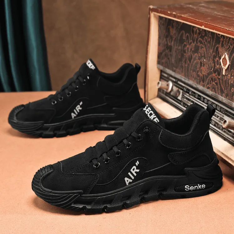 男鞋新款男士鞋子春季简约百搭上班工作劳保鞋户外运动休闲登山鞋