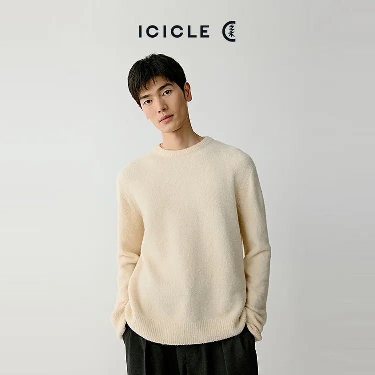ICICLE之禾男装25早秋新品牦牛绒圈圈纱套头针织衫1559