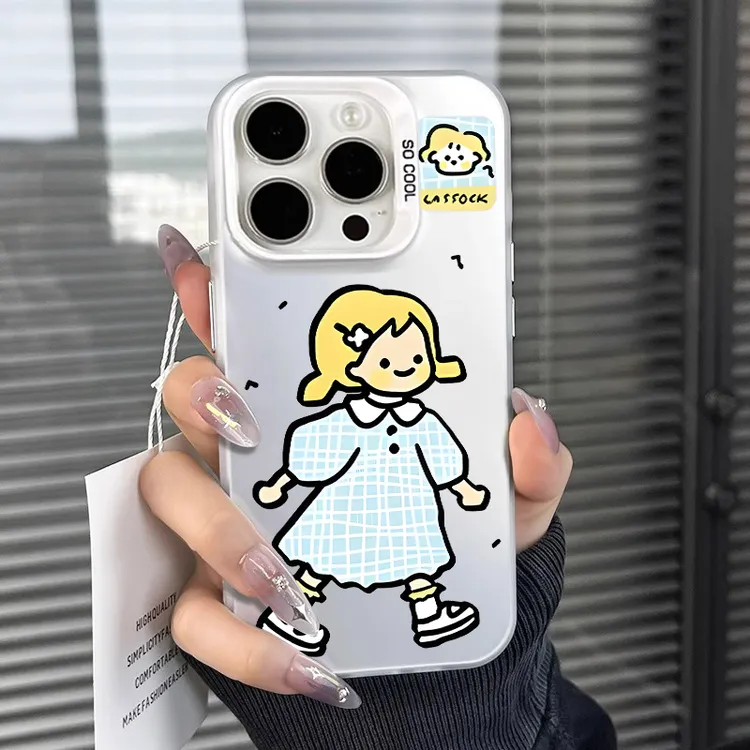 彩银蓝衣女适用苹果16ProMax手机壳15Pro苹果iPhone17女14防摔13P