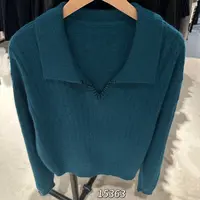 15363（部分无水洗唛，介意慎拍）SANFAN新款翻领V领针织长袖