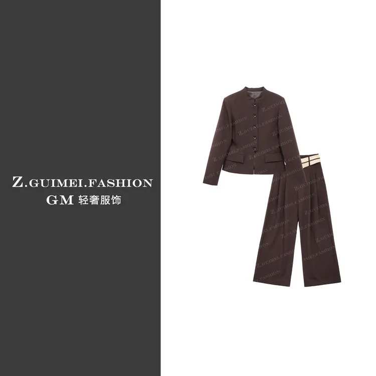 【肆姐高定】早秋新款立领气质西服西装套装XY3002