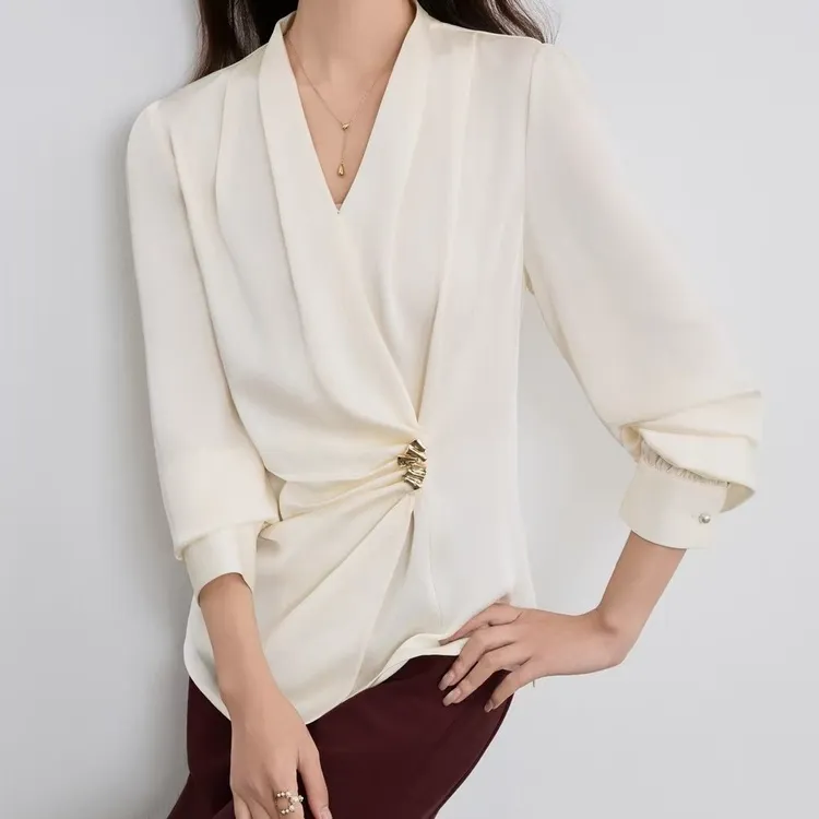 妱茗新品轻奢气质轻奢衬衫衬衣时尚修身知性优雅通勤