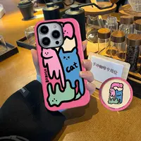 撞色猫咪磁吸菲林二合一适用苹果16/15promax手机壳14/13保护套12