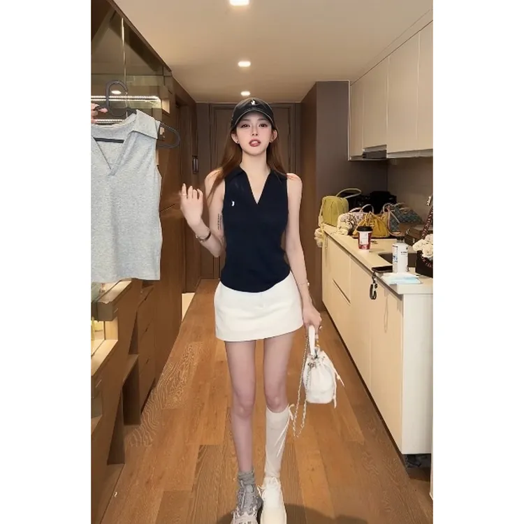 千高尔夫千系列无袖背心吊带＋半身裙套装