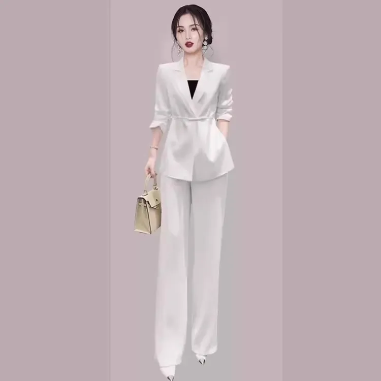气质职业西装套装女2025年夏装新款洋气时髦时尚女装阔腿裤两件套