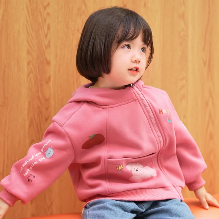 女小童卫衣外套春秋款2025新款女孩宝宝秋季连帽上衣儿童秋装衣服