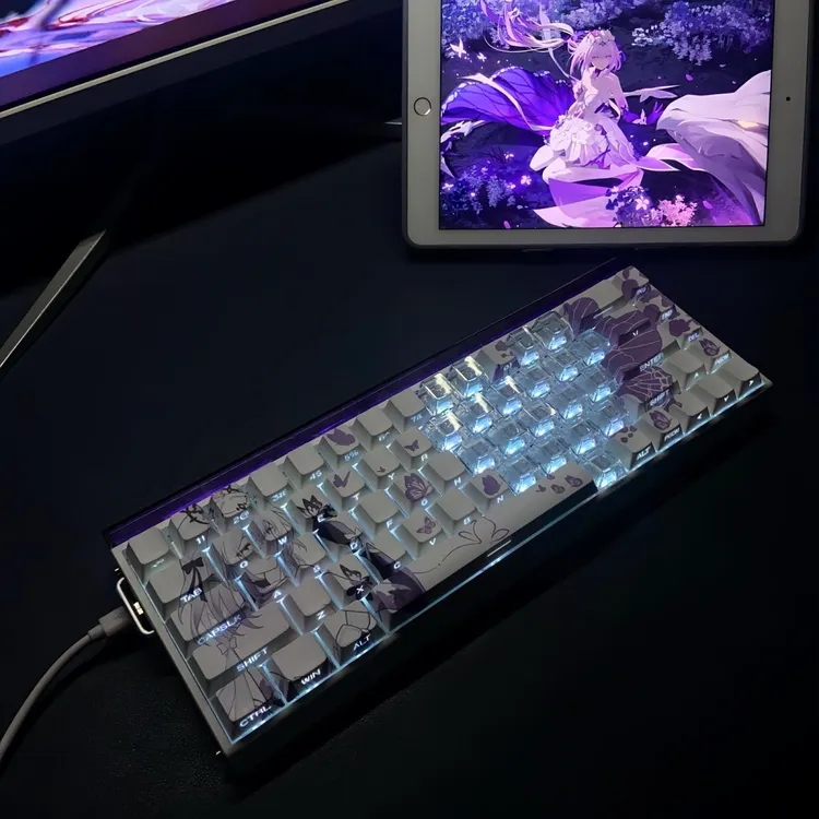 遐蝶2.0二次元键帽侧刻透光ace68 x87 迈从G75 MG68 win68HE 等