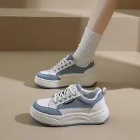 Z2802-厚底板鞋女感小众2025新款原创学生百搭时尚运动小白鞋女