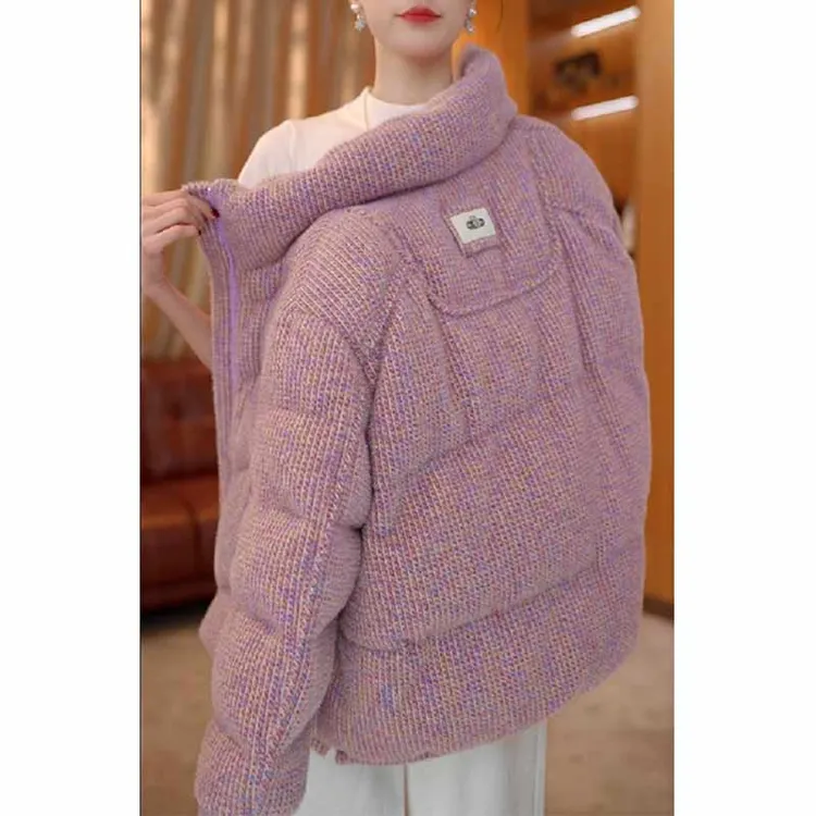 【粉紫佳人】冬季新款时尚潮流翻领女士款加厚外套女保暖棉服