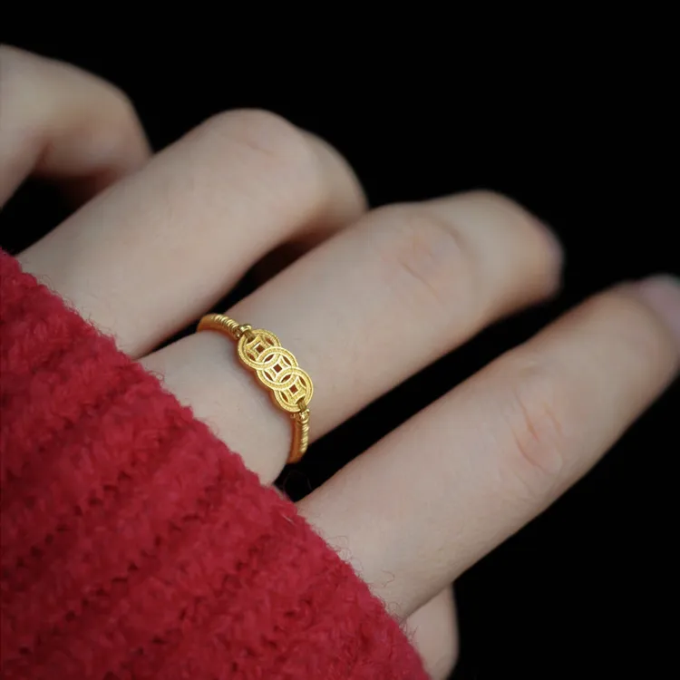 钛钢戒指 国风小巧个性设计感有钱在手戒指C133