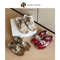 【王11】内增高德训鞋女秋季复古棕色百搭休闲阿甘鞋 5CM/吐司