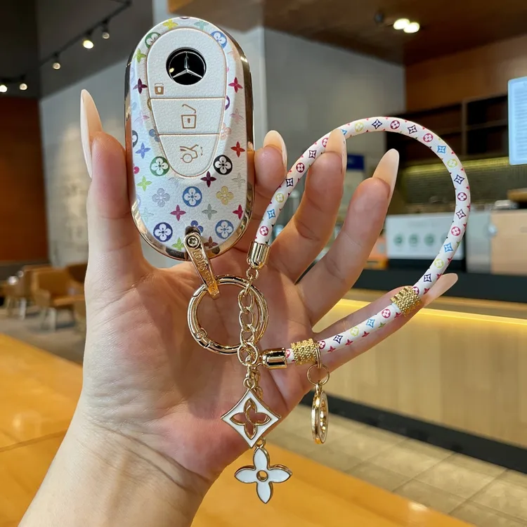 奔驰钥匙保护套壳扣气质轻奢设计适用奔驰E300L/C260L/GLEC钥匙套