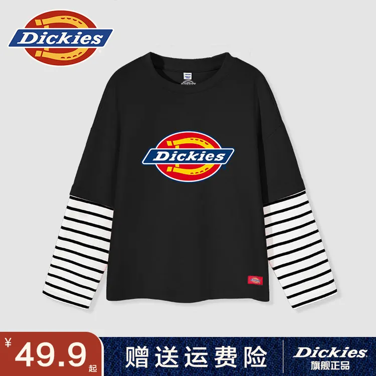Dickies童装男童长袖t恤春秋款儿童宽松薄款打底衫小童秋装运动衣