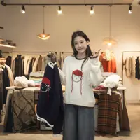 闵笑一【红帽KT】新款温柔显瘦气质设计感休闲针织毛衣上衣