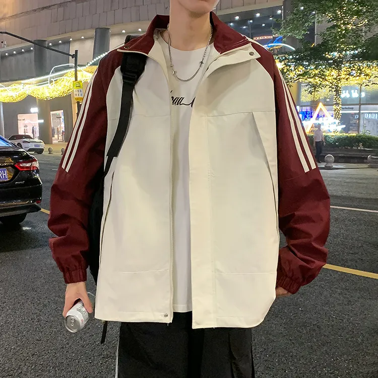 翻领夹克男春秋季2025新款潮流宽松大童上衣服青少年校园风外套男