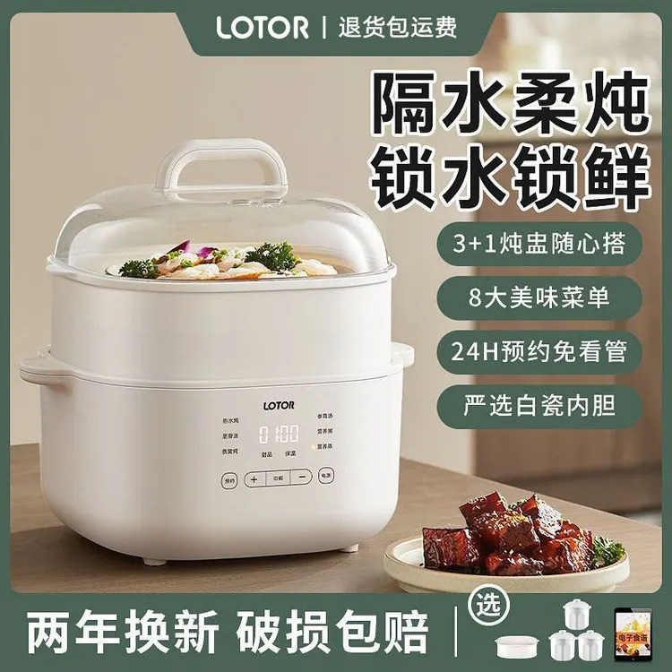 小浣熊电炖锅家用电炖盅隔水炖炖汤盅炖汤锅婴儿辅食锅燕窝炖盅