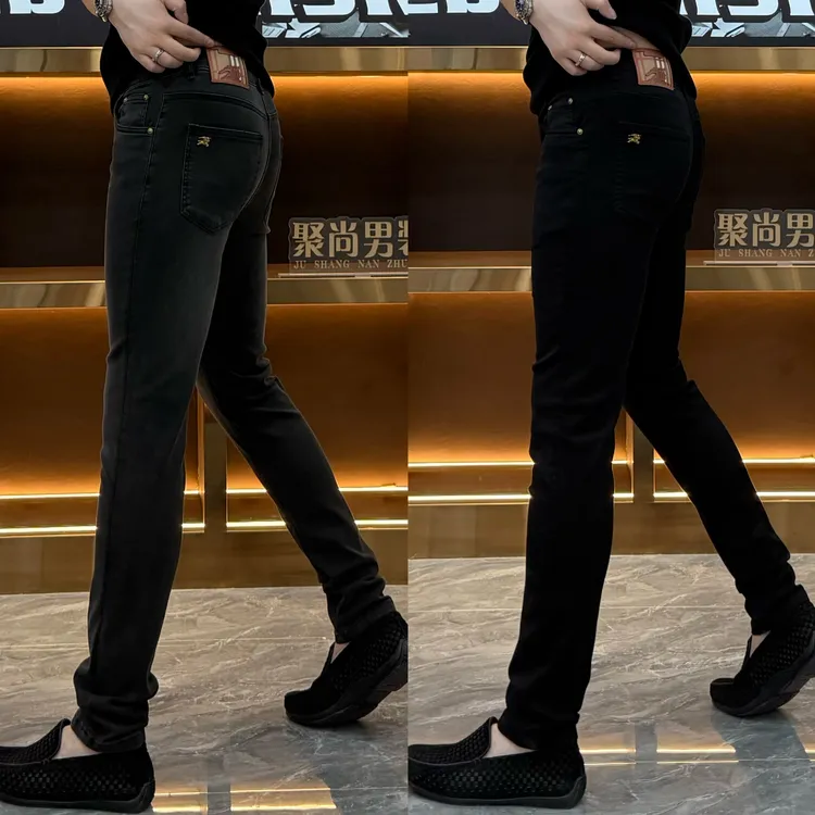 男士商务帅气高品质牛仔裤百搭中腰型男修身显瘦小脚牛仔裤