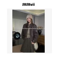  IN.SHuii【加浓阿华田】短款机车立领pu皮夹克上衣外套/dfld