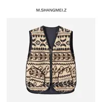M.SHANGMEI.Z/沐熙【山叙背心】美大哥复古双面穿V领马甲X123353
