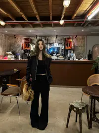【不冷BULENG】设计感混纺抗皱宽松阔腿拖地休闲工装西装长裤女秋冬
