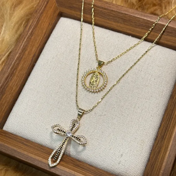 钛钢锆石吊坠 GULUM 1023 欧美风项链气质轻奢时尚百搭复古金色