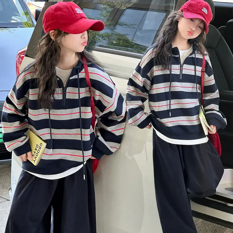 女童套装2025新款洋气儿童时髦卫衣两件套中大童女孩春秋装运动服