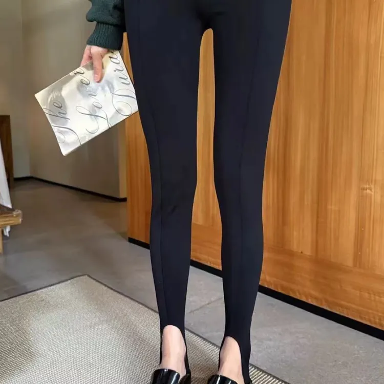 All In正版新款 黑色踩脚鲨鱼裤打底裤女